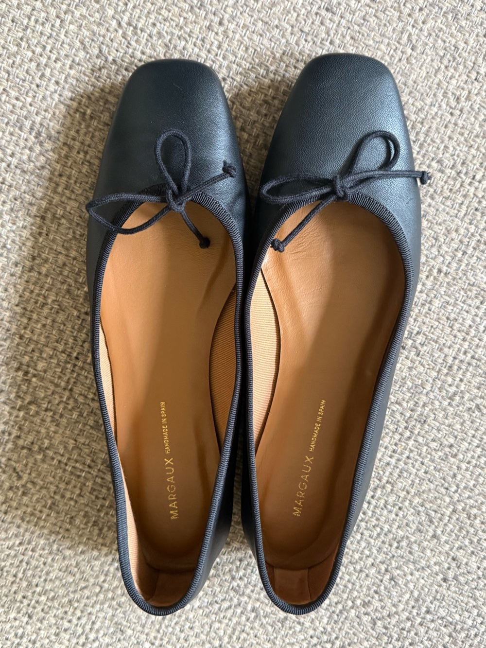 Margaux Black Leather Ballet Flats - Fonteyn